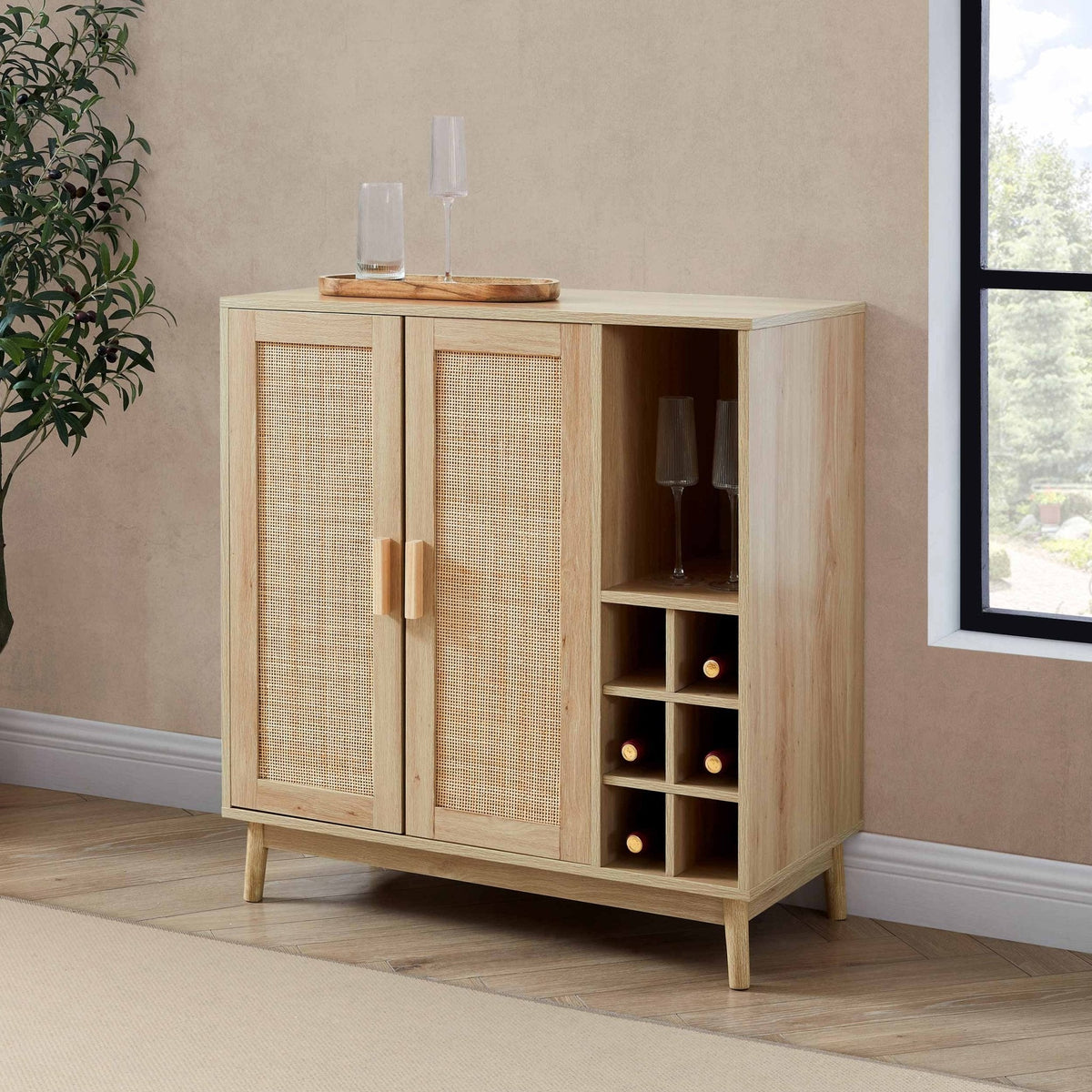 DUS-CC2-09004 Grade-B Dusk Isla Drinks Cabinet - Natural RRP £142.00