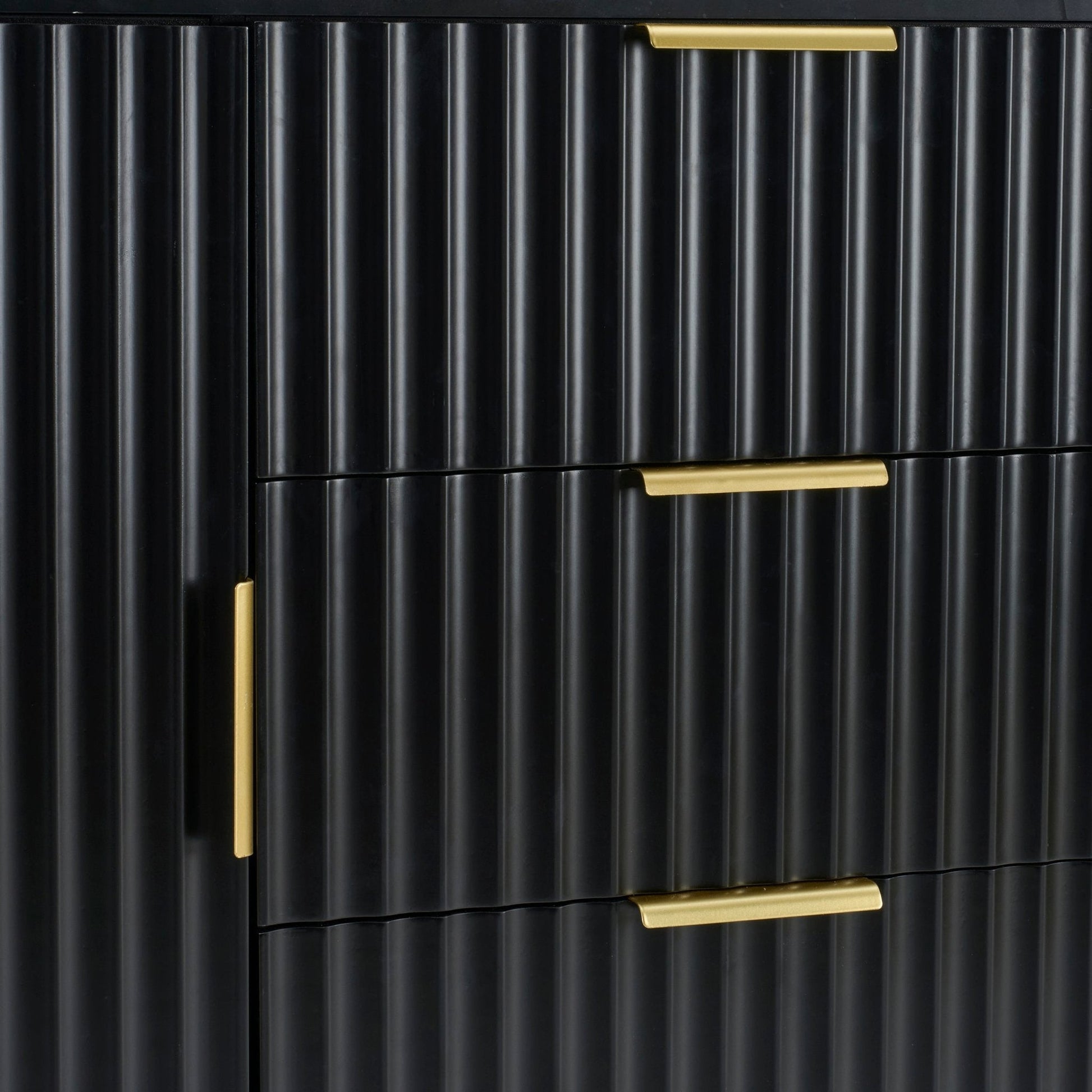 Dusk Evie Grade B Black & Gold Effect Sideboard with Drawers RRP £269