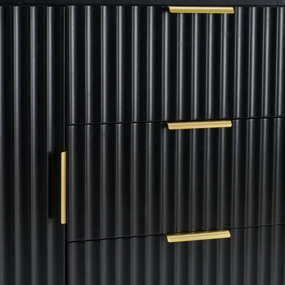 Dusk Evie Grade B Black & Gold Effect Sideboard with Drawers RRP £269