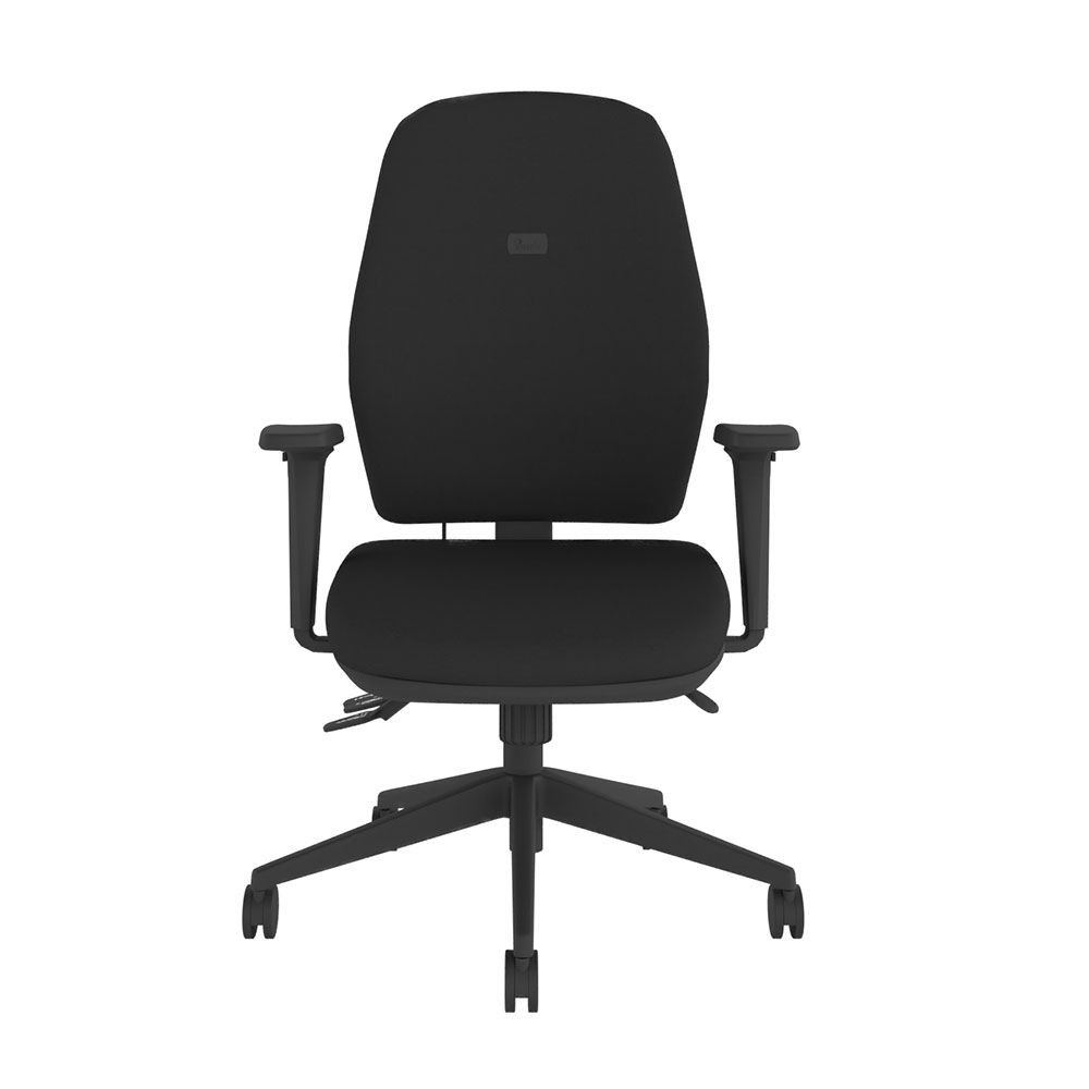 POS-CC2-00033 Grade-B Posturite Positiv U600 Tall Back Ergonomic Desk Chair Independent Mech with Headrest and Hard Floor Castors Black RRP £702.26