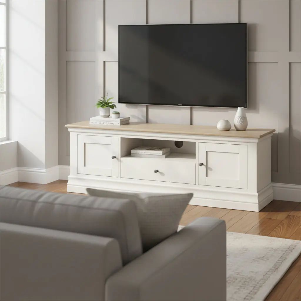 Roseland Grade B Furniture Linden Cream 150cm TV Unit RRP £395