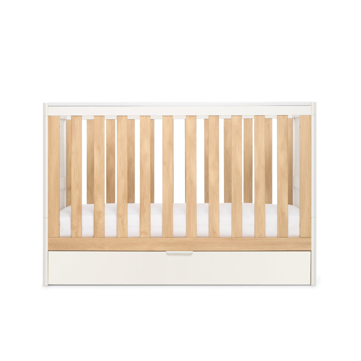 Tutti Bambini Grade B Riley Mini 3 in 1 Cot Bed - White & Maple Oak RRP £229