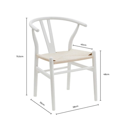 DUS-CC2-05498 Grade-B Dusk Jade Set Of 2 Dining Chairs - Light Beige/Natural RRP £219.00