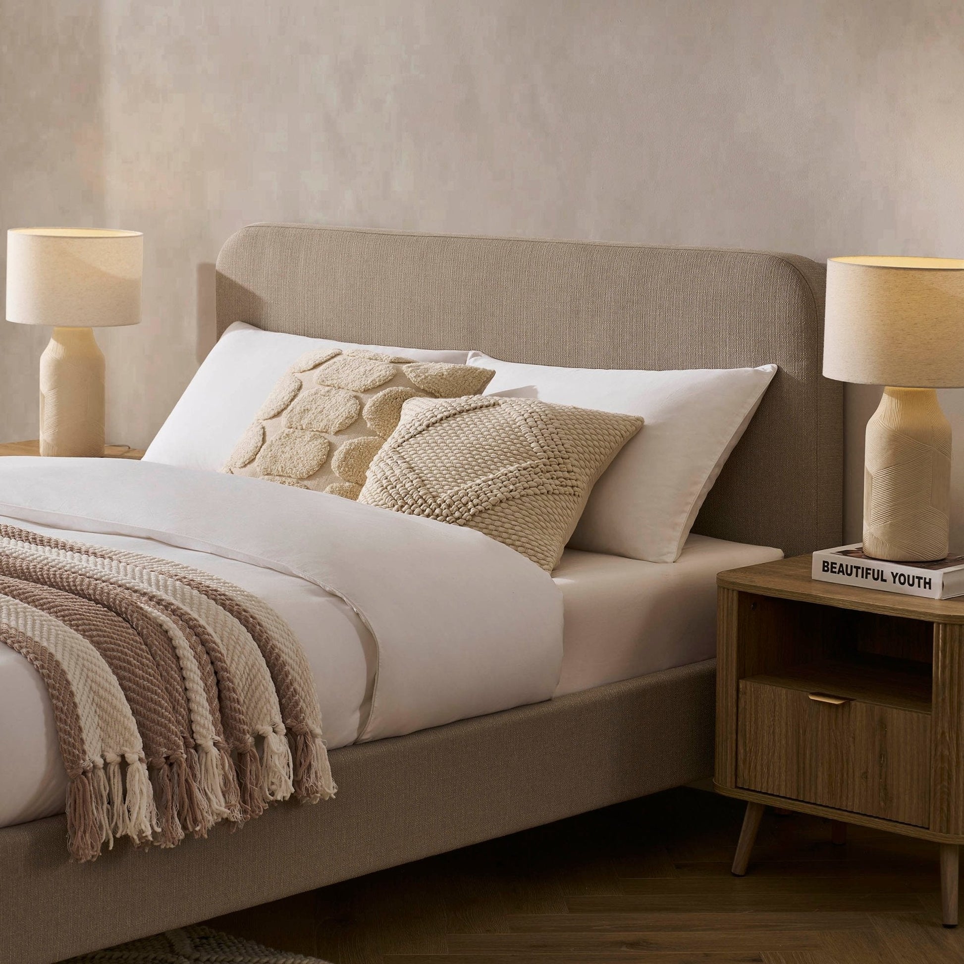 Dusk Ascot Grade B Stone Grey Super King Bed Frame RRP £299