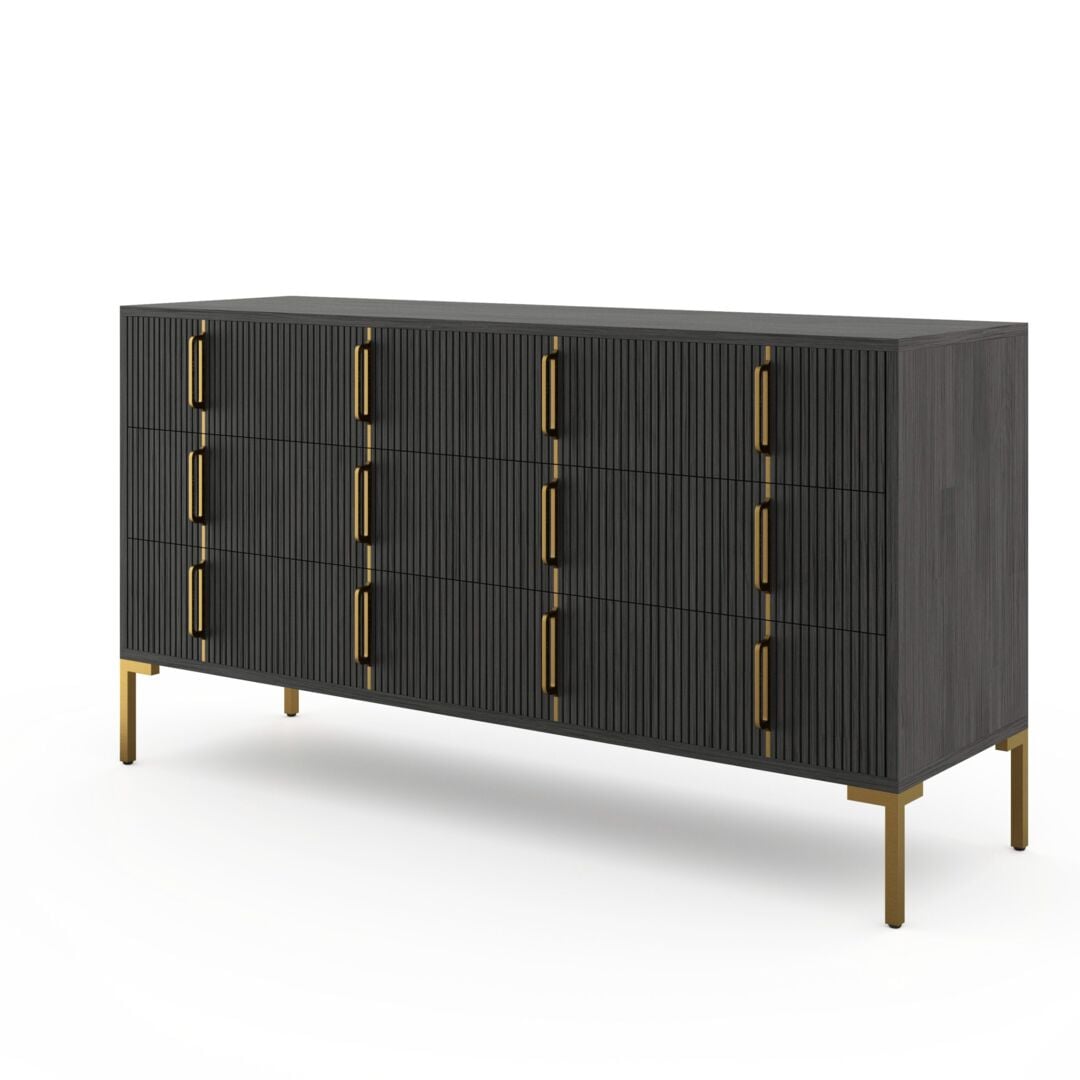 Dreams Camber Grade B Charcoal Grey Acacia 6 Drawer Chest of Drawers RRP £1099