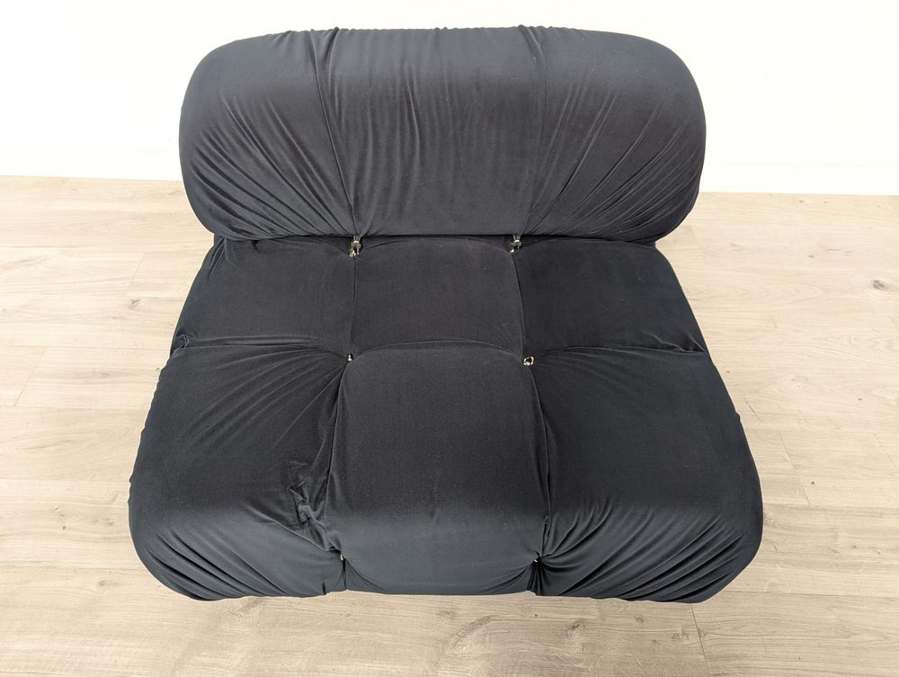 Camaleonda Grade B Style Black Velvet Armless Lounge Sofa Chair RRP £350