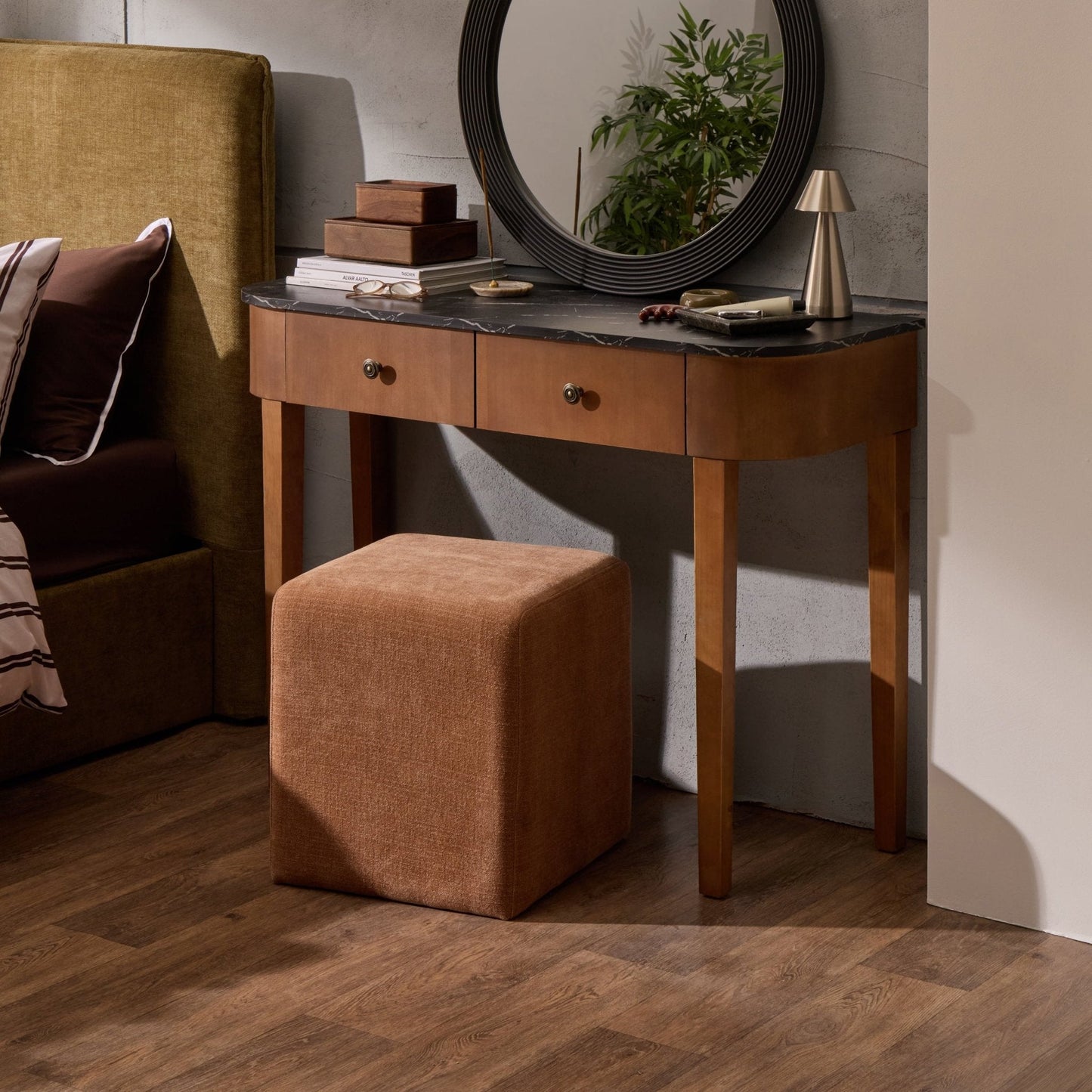Dusk Grade B Tilda Mid Wood & Marble Top Console Table RRP £199.99