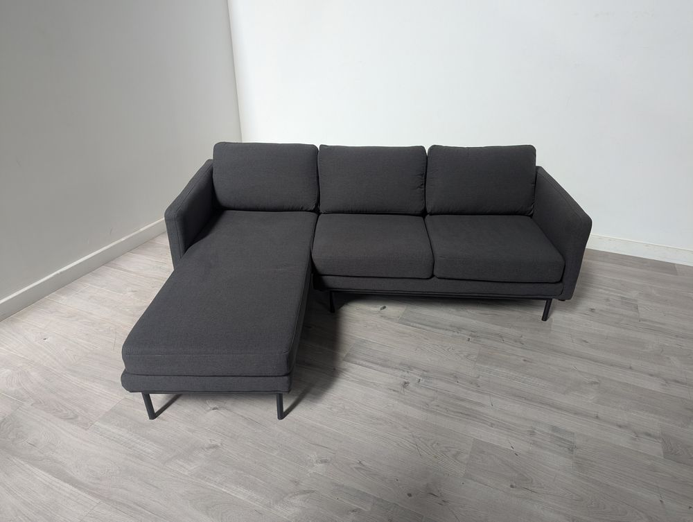 Minimalist Grade B Grey 3 Seater Sectional Left Hand Chaise Sofa RRP £800