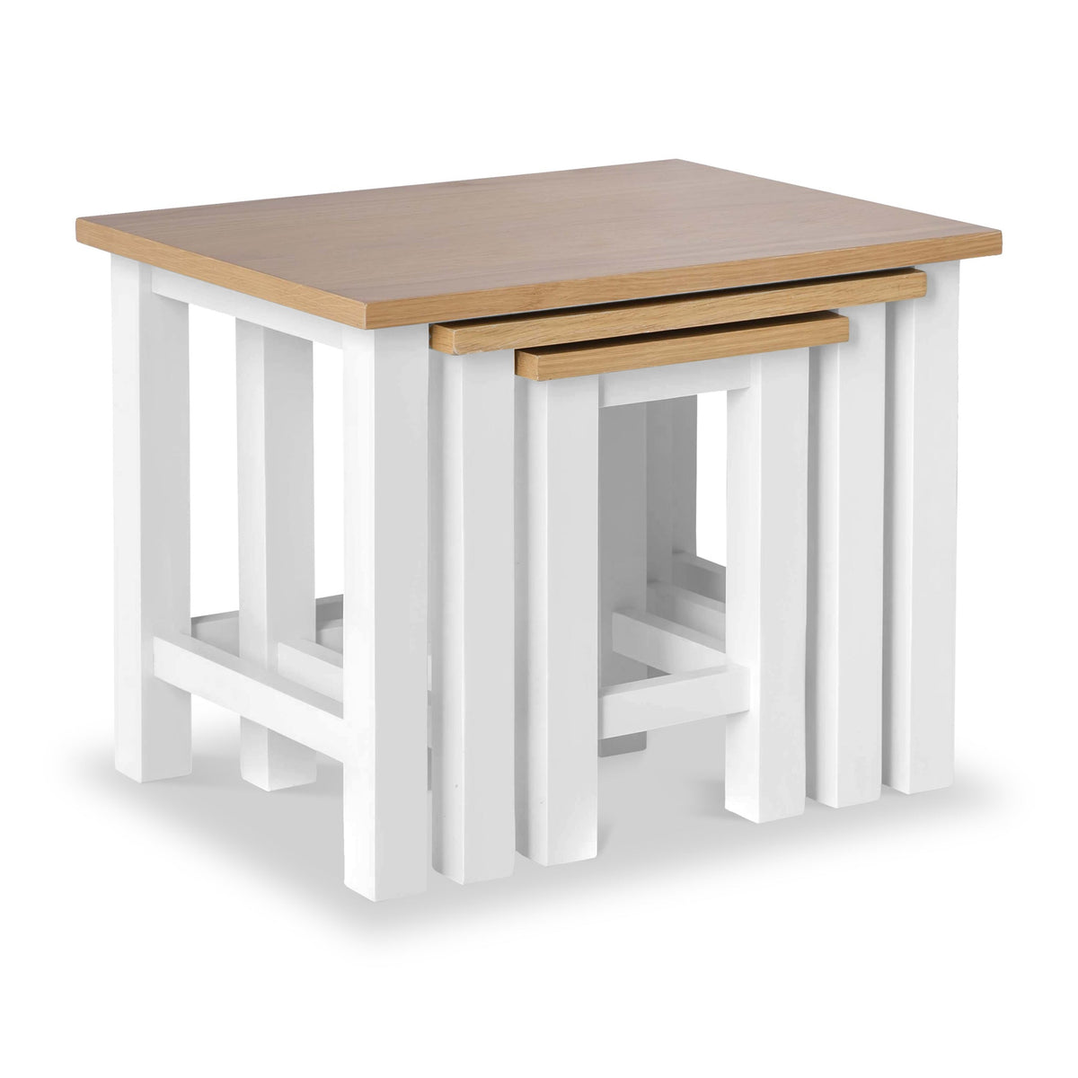 Roseland Grade B Furniture Farro White & Oak Nest of Tables RRP £115