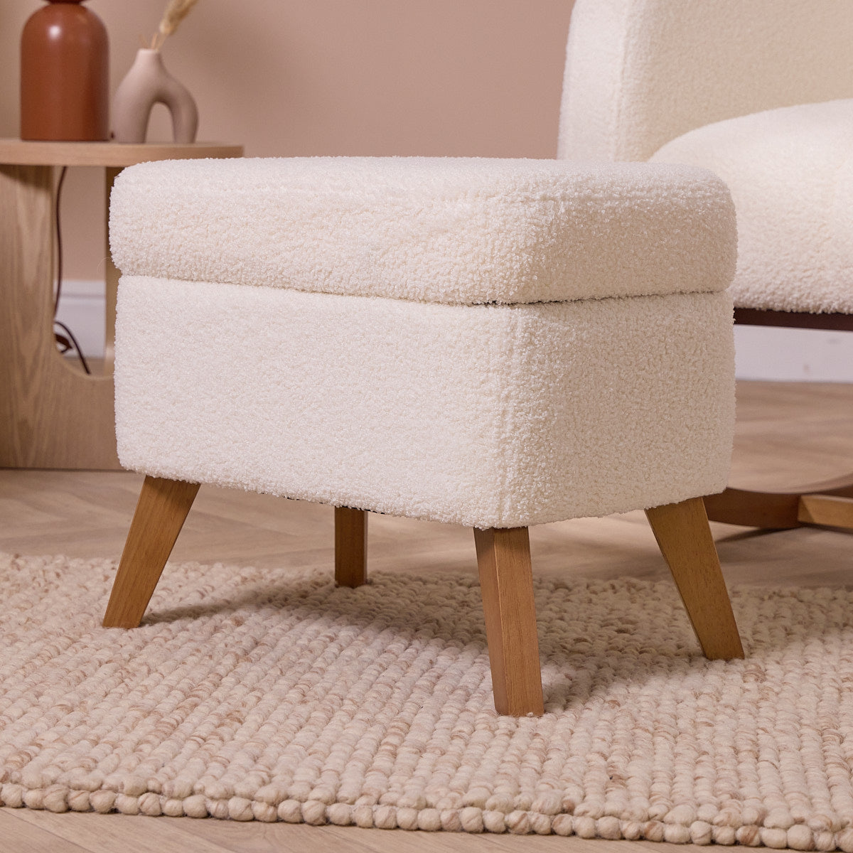 Tutti Bambini Grade B Luca Rocking Chair & Storage Footstool - Fresh Cream RRP £259