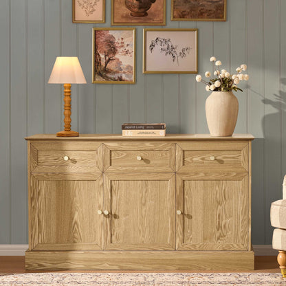 Dusk Grade B Ruby Light Wood 3 Door Sideboard with Drawers RRP £289