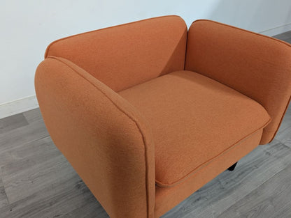  Febonic Living Grade B Reva Royal Orange Fabric Armchair RRP £350