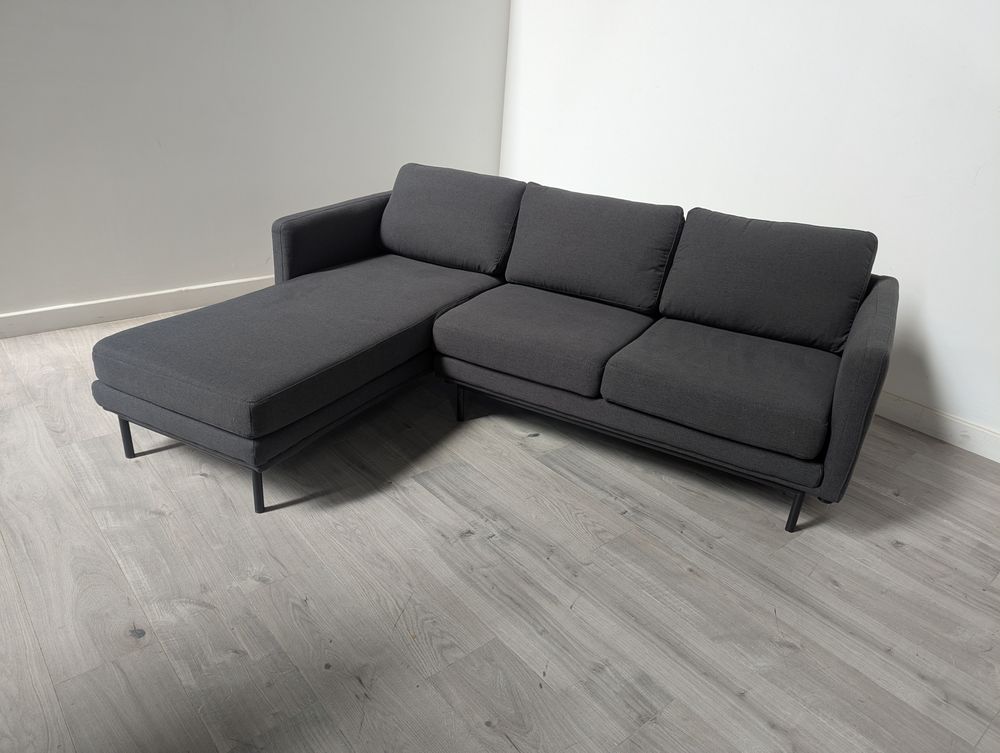 Minimalist Grade B Grey 3 Seater Sectional Left Hand Chaise Sofa RRP £800