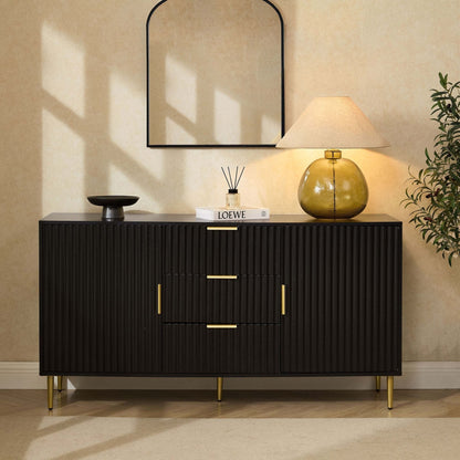Dusk Evie Grade B Black & Gold Effect Sideboard with Drawers RRP £269