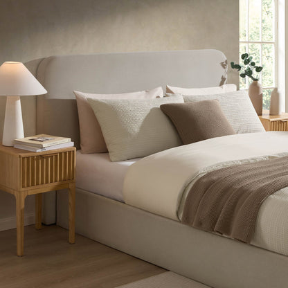 Dusk Grade B Ascot Natural Linen Look Double Ottoman Storage Bed RRP £254