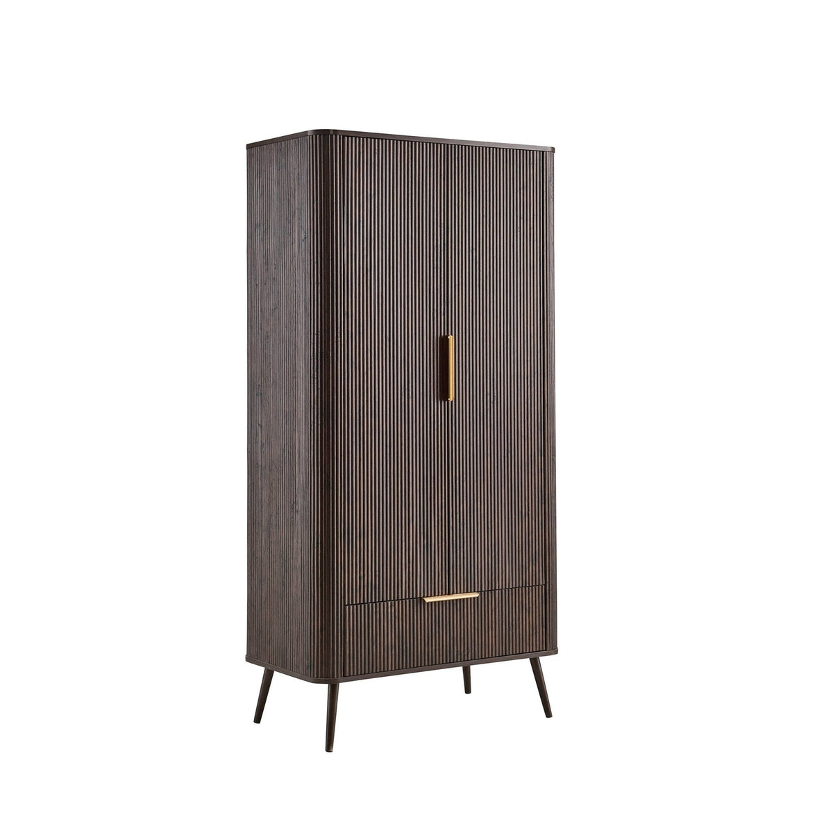 Dusk Hattie Grade B Walnut Effect 2 Door Double Wardrobe with Drawer RRP £339