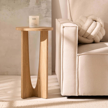 DUS-CC2-05445 Grade-B Dusk Lana Round Side Table - Light Wood RRP £49.00