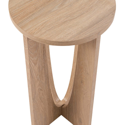 DUS-CC2-08980 Grade-B Dusk Lana Round Side Table - Light Wood RRP £49.00