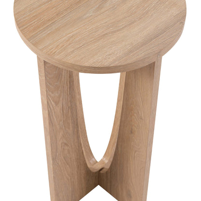 DUS-CC2-05445 Grade-B Dusk Lana Round Side Table - Light Wood RRP £49.00