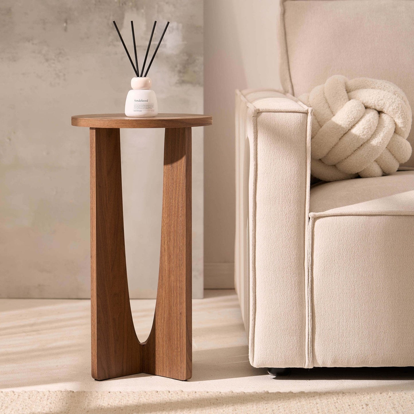 DUS-CC2-05446 Grade-B Dusk Lana Round Side Table - Medium Wood RRP £49.00