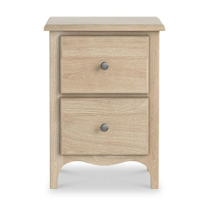 ROS-OUT-00874 Grade-B Roseland Furniture Celine Washed Oak 2 Drawer Bedside Table RRP £109.00