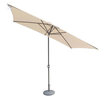 ROS-OUT-00884 Grade-B Roseland Furniture 2.7 x 3m Rectangular Parasol Only Aluminium Grey and Ivory RRP £114.95