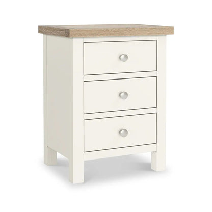 ROS-OUT-01073 Grade-B Roseland Furniture Farro Two Tone 3 Drawer Bedside RRP £109.95