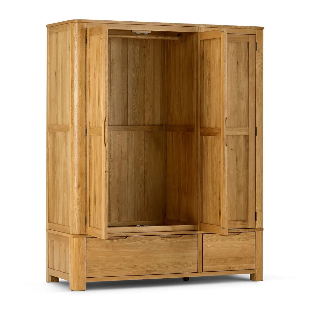  Oak Furnitureland Grade B Romsey Natural Solid Oak Triple Wardrobe RRP £1700