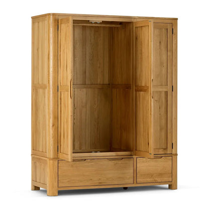  Oak Furnitureland Grade B Romsey Natural Solid Oak Triple Wardrobe RRP £1700