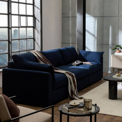 Dusk Miami Grade B Chenille Navy 3 Seater Sofa RRP £749