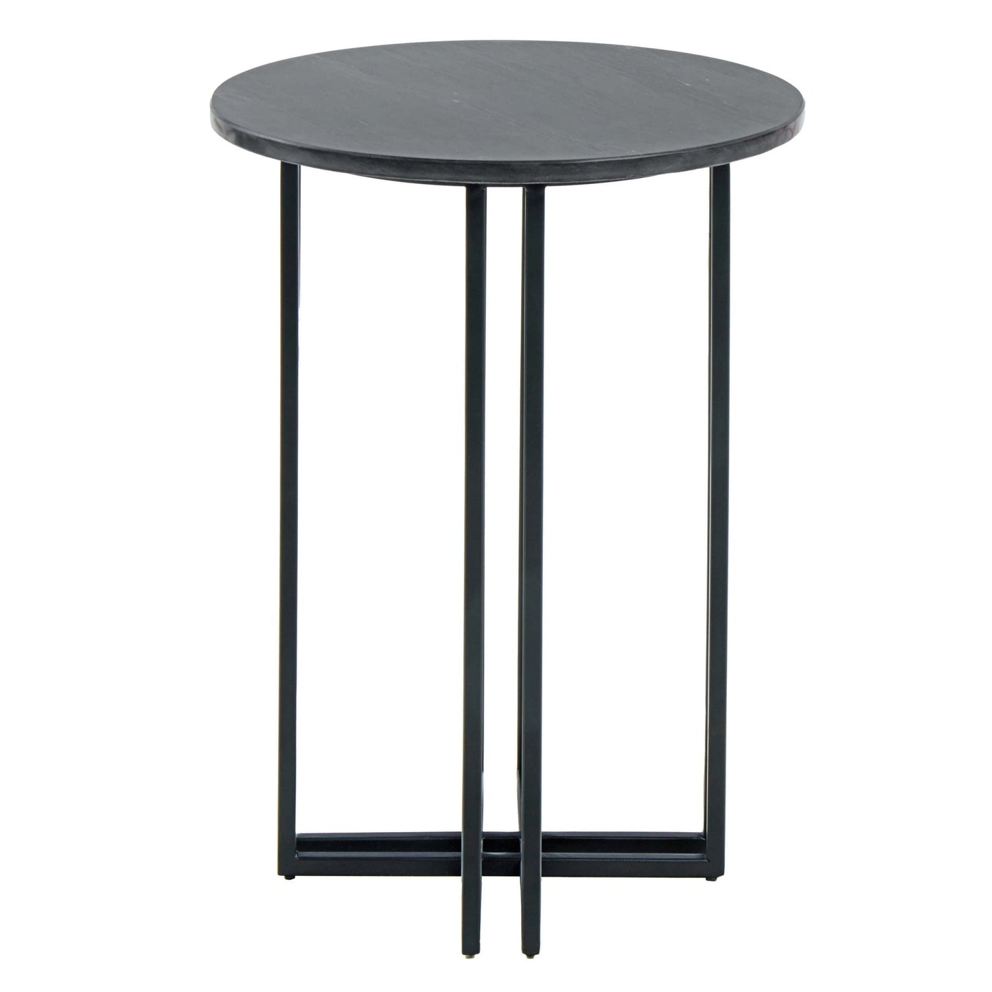 DUS-CC2-06527 Grade-B Dusk Leana Round Side Table - Dark Marble RRP £84.00