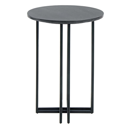 DUS-CC2-06527 Grade-B Dusk Leana Round Side Table - Dark Marble RRP £84.00