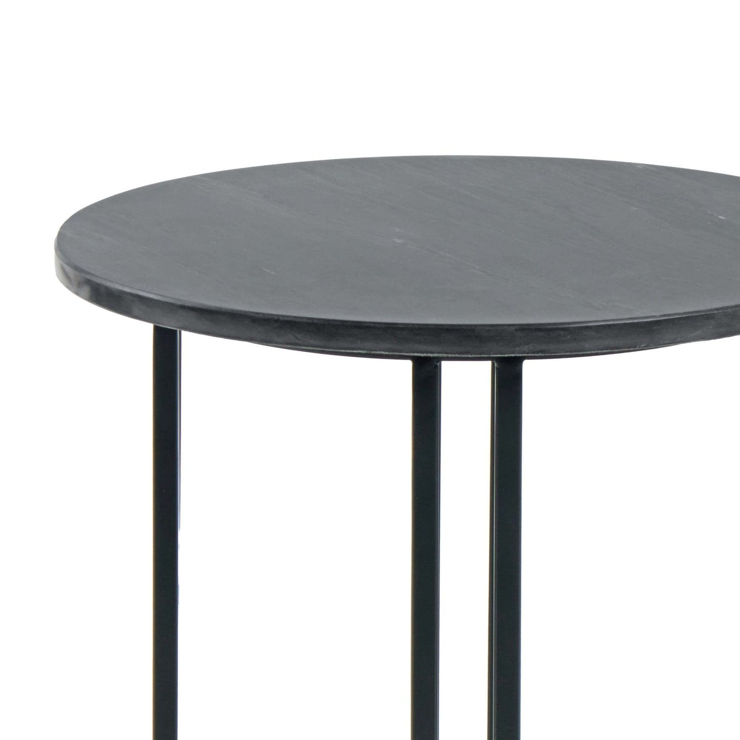 DUS-CC2-06527 Grade-B Dusk Leana Round Side Table - Dark Marble RRP £84.00