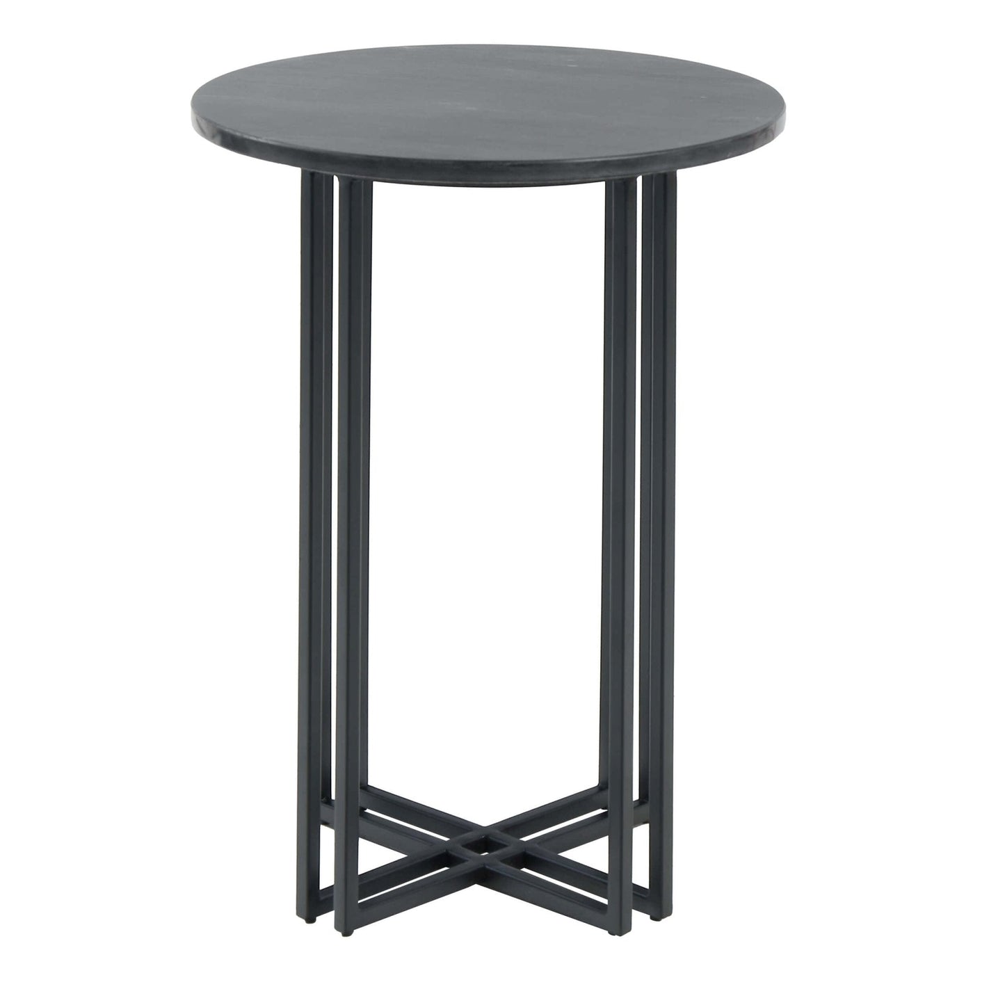 DUS-CC2-06527 Grade-B Dusk Leana Round Side Table - Dark Marble RRP £84.00