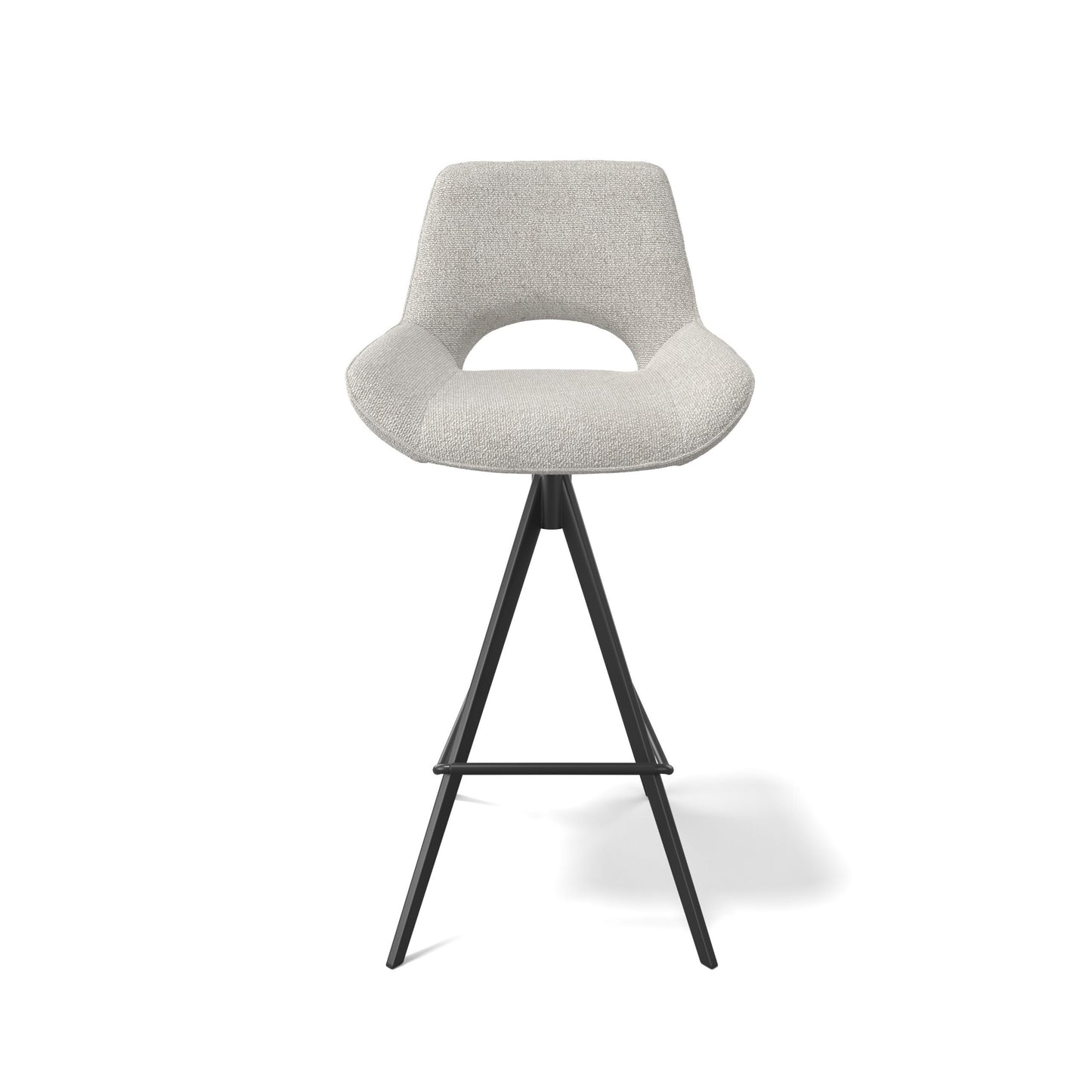 CCG-STO-00764 Grade-C0 In Haus Modulax Matera Mikah Perlino Fabric Set of 2 Swivel Bar Chairs - 102cm RRP £650.00