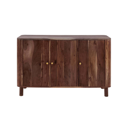 Dusk Grade B Avery Walnut Stained Acacia Wood 3 Door Sideboard RRP £399