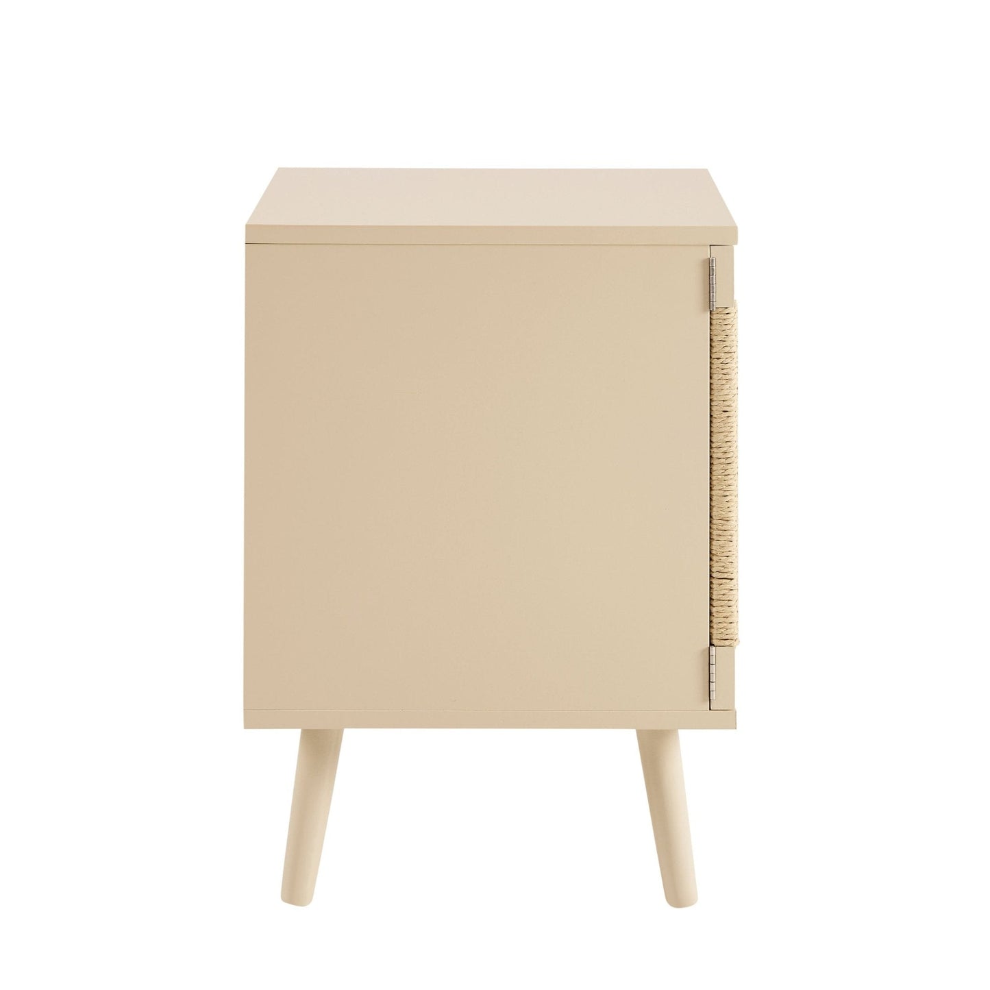 DUS-CC2-06646 Grade-B Dusk Lottie Woven Bedside Table with Door - Sand RRP £79.00