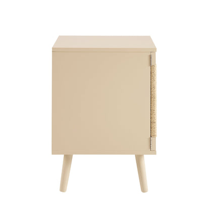 DUS-CC2-06646 Grade-B Dusk Lottie Woven Bedside Table with Door - Sand RRP £79.00