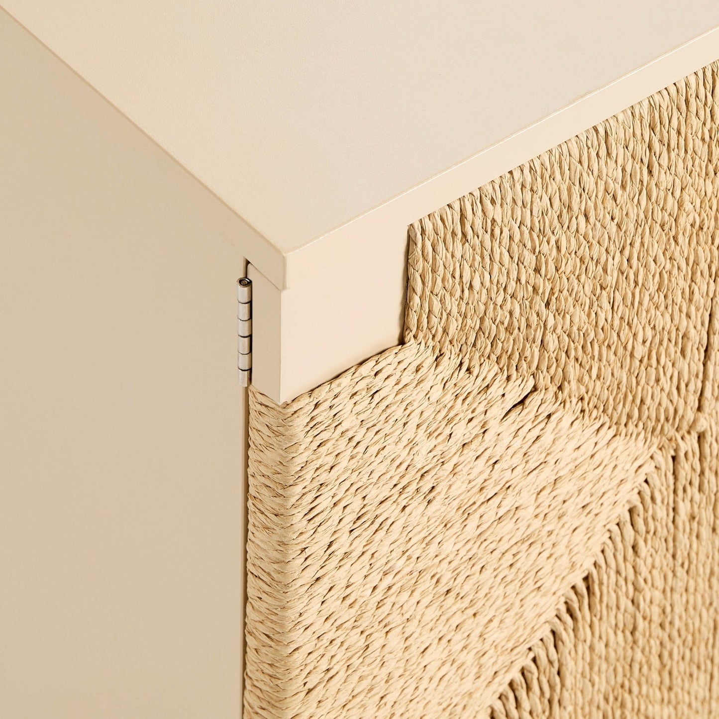 DUS-CC2-06646 Grade-B Dusk Lottie Woven Bedside Table with Door - Sand RRP £79.00