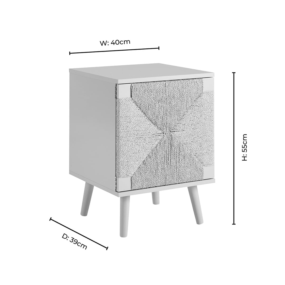 DUS-CC2-06646 Grade-B Dusk Lottie Woven Bedside Table with Door - Sand RRP £79.00