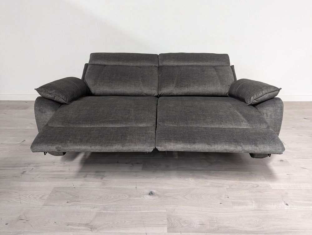 DFS Lucius Grade B Belfast Plush Charcoal 3 Seater Power Recliner Sofa RRP £1499