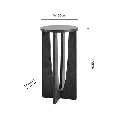 DUS-CC2-06051 Grade-B Dusk Lana Round Side Table - Black RRP £49.00