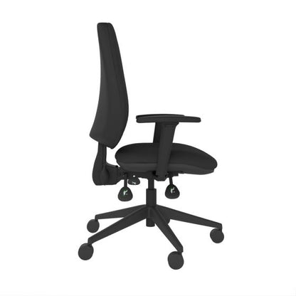 POS-CC2-00275 Grade-C1 Posturite Posturite Positiv P-Sit High Back Office Chair with Armrests - Black RRP £477