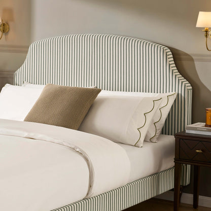 Dusk Surrey Grade B Sage Stripe Linen Look King Size Bed Frame RRP £329