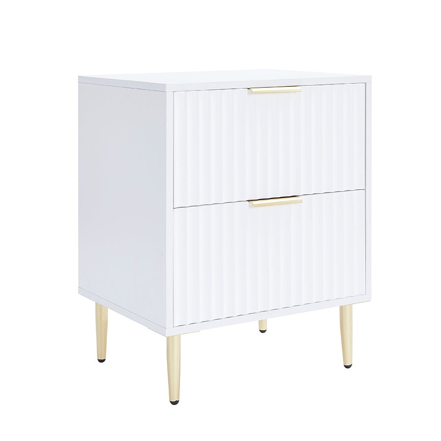 DUS-CC2-05417 Grade-B Dusk Dusk Evie 2 Drawer Bedside Table - Warm White RRP £109 RRP £87.00