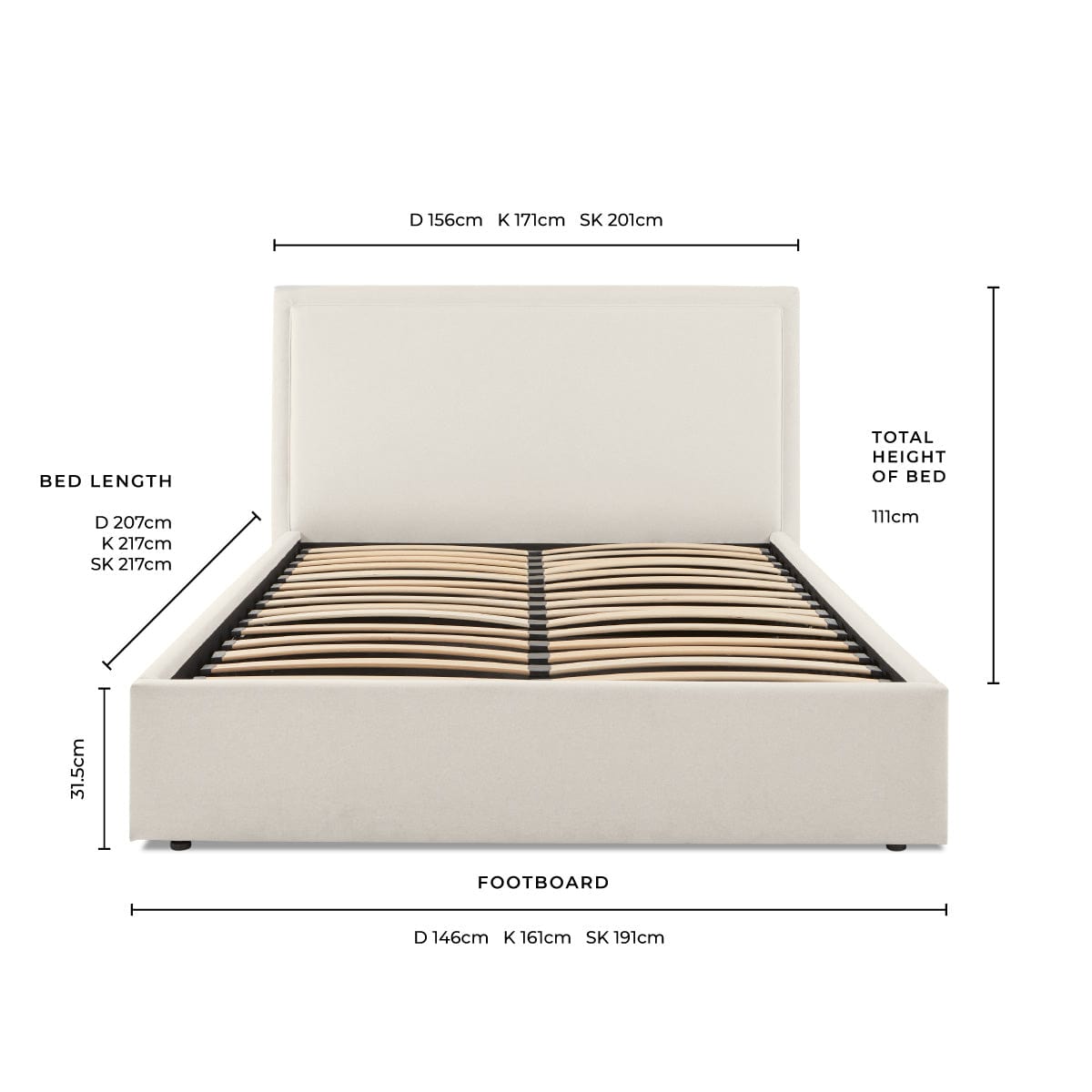 DUS-APM-63664 Grade-C3 Dusk Windsor Ottoman Storage Bed - Natural - Super King size RRP £469.00
