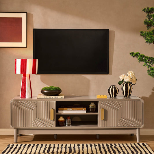 DUS-CC2-05453 Grade-B Dusk Marnie Tv Unit for TVs up to 60"- Taupe RRP £179.00