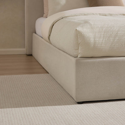 Dusk Grade B Ascot Natural Linen Look Double Ottoman Storage Bed RRP £254