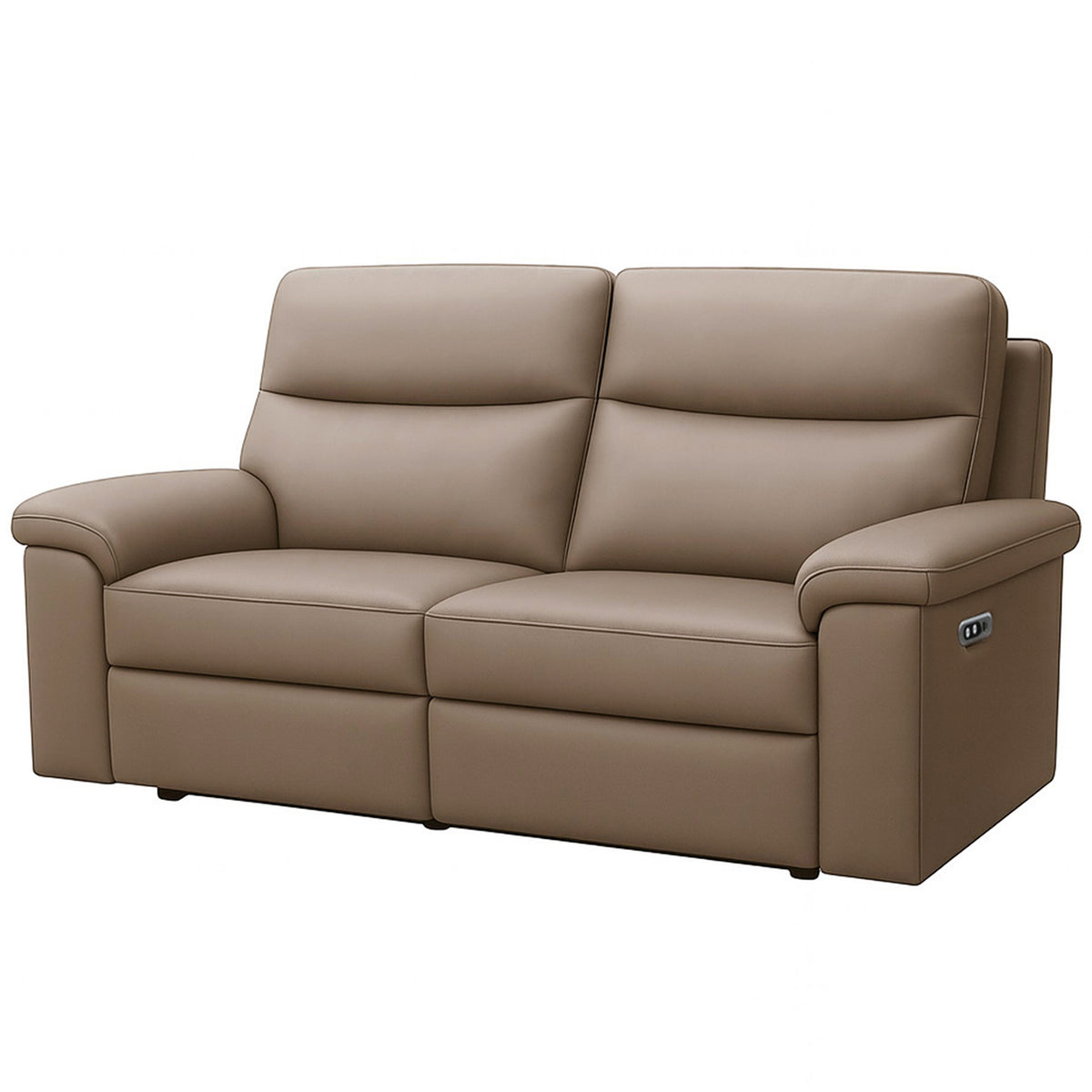 Aspire Corvan Grade B Mushroom Leather 3 Seater Power Recliner Sofa RRP £1150
