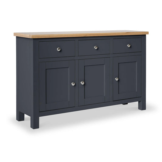 Roseland Grade B Furniture Farrow Charcoal & Oak 3 Door Sideboard RRP £370
